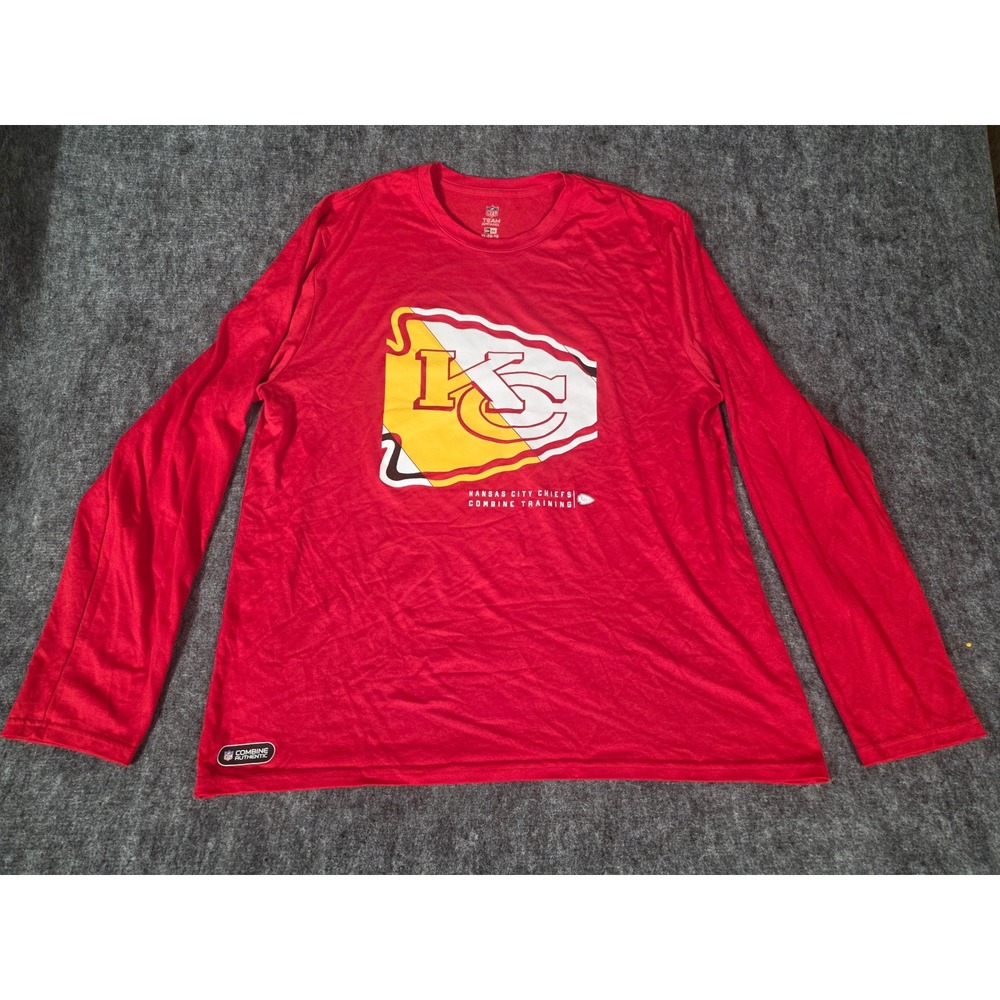 Chiefs Shirt Mens XL Red Long Sleeve NFL Combine Training Kansas City New Era